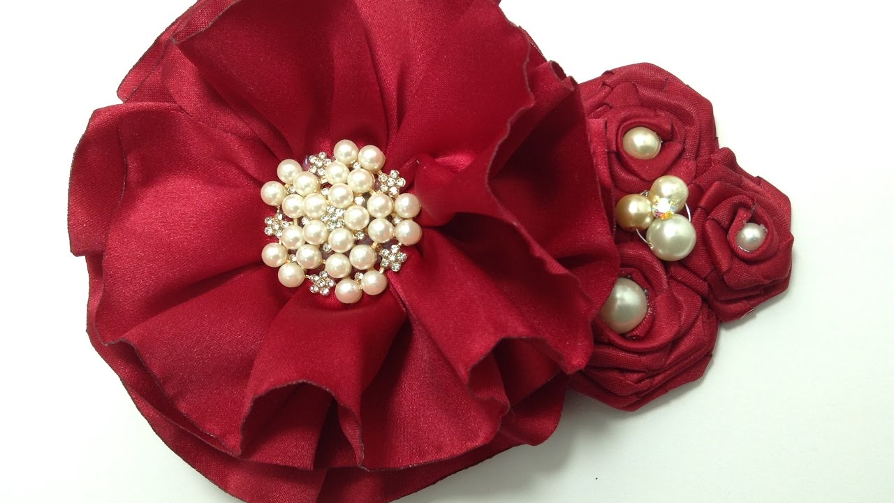 Tocado de flores de tela  VIDEO No. 397