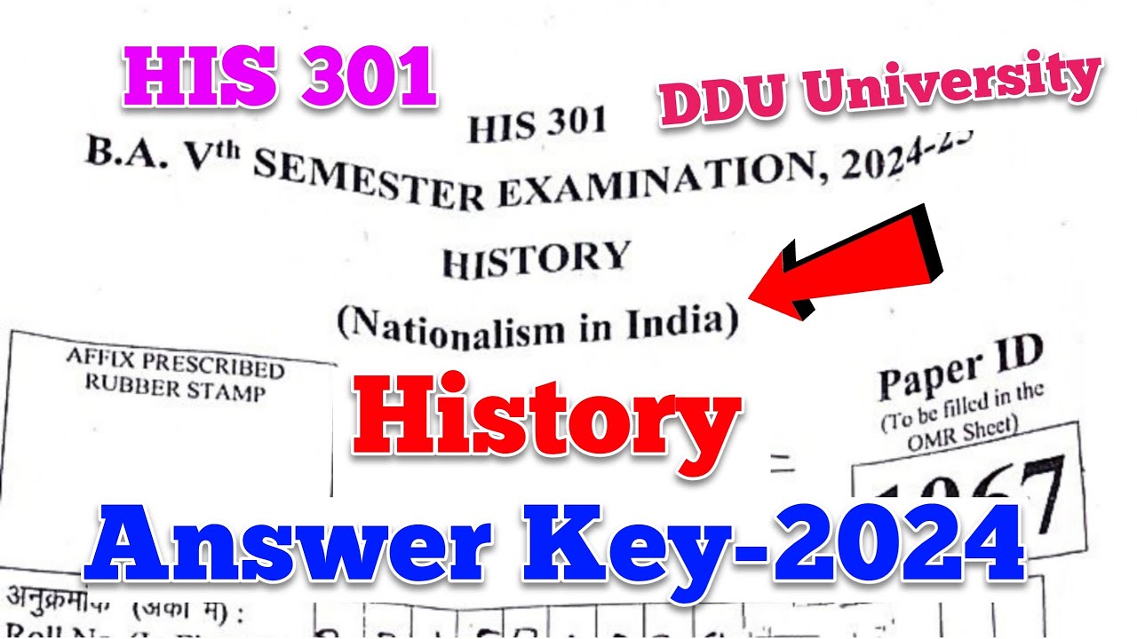 BA 5th semester history answer key-2024 | ddu university | his 301 answer key-2024 ddu