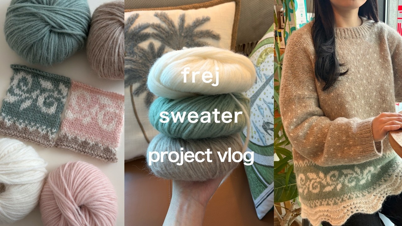 Frej Sweater 뜨개로그, 실 추천 & 도안 꿀팁 ☁️ 로완 펠티드 트위드 소피 스카프🧣and more wips ..