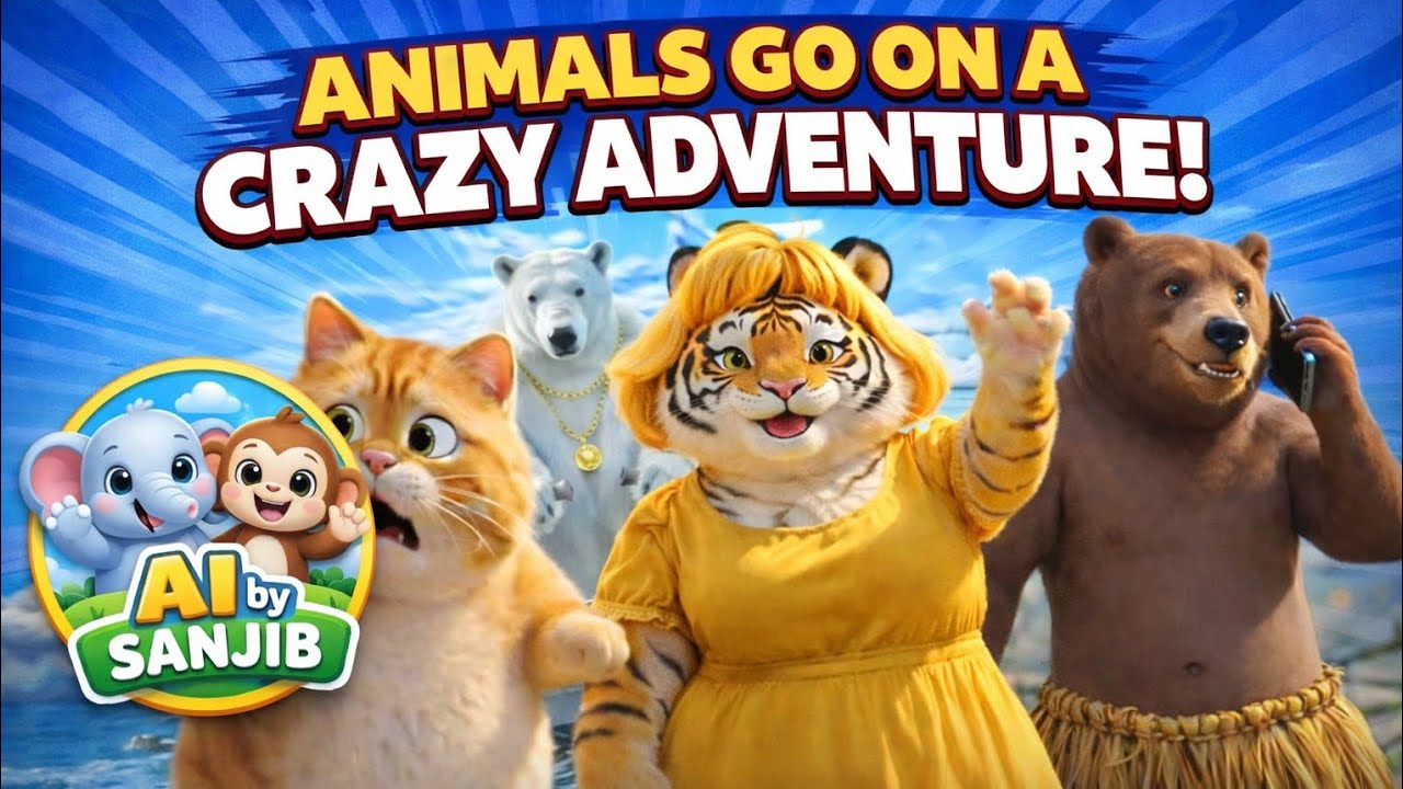 Super Funny Animal Adventure Story | AI by Sanjib | Cartoon Video 