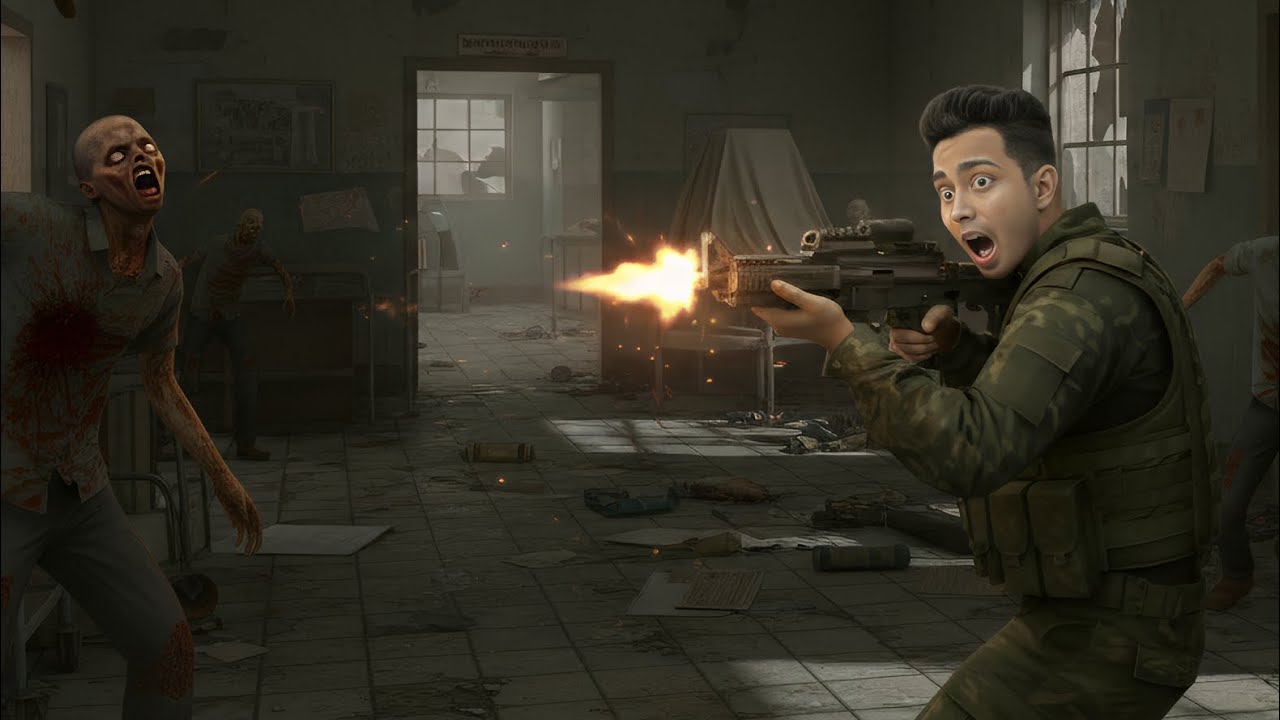 FIGHTING WITH THE GIANT ZOMBIE 