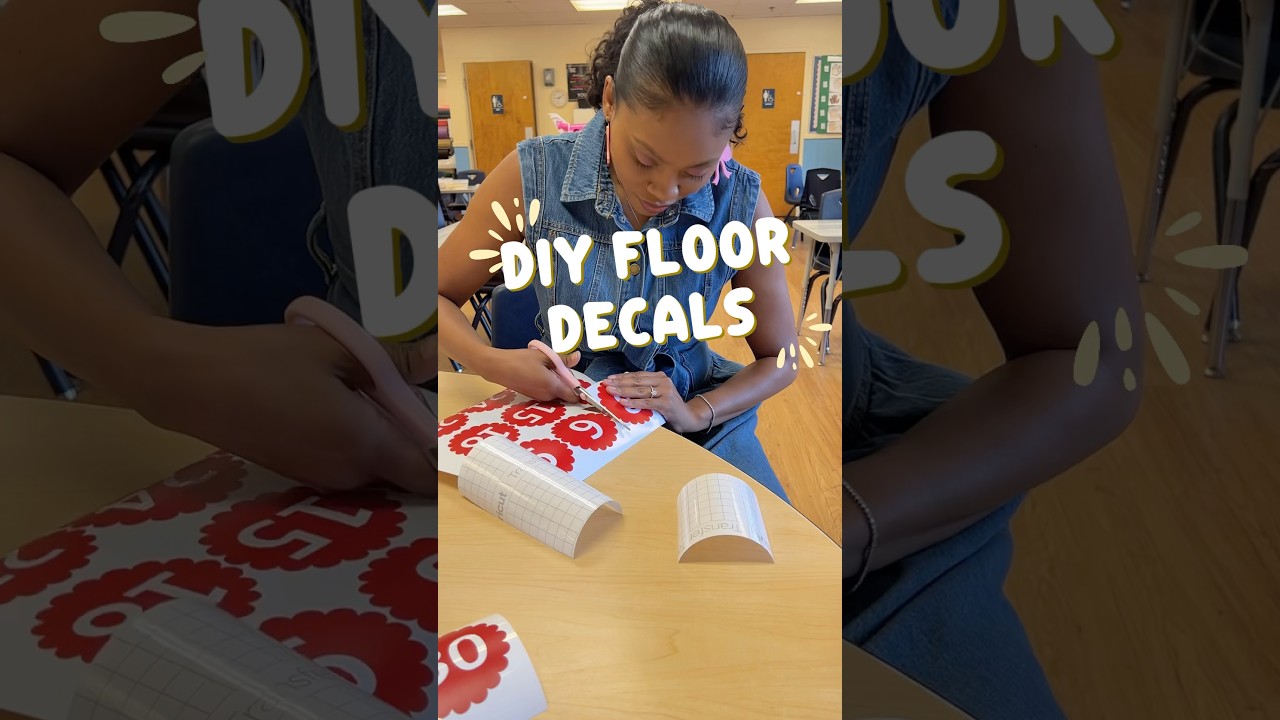 Teacher Cricut Project, Floor decals to practice skip counting and my kindergarten class loves it!