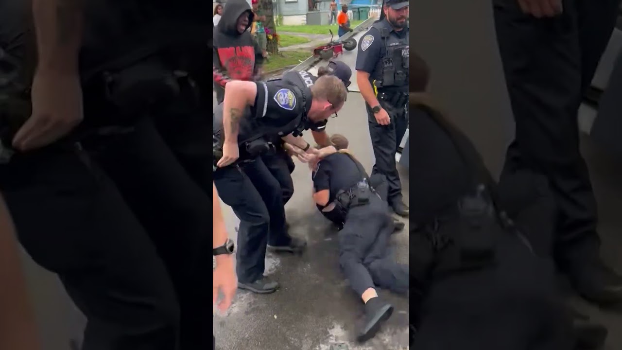 На видео запечатлены напряженные моменты между полицией Рочестера и подростками на Локаст-стрит.