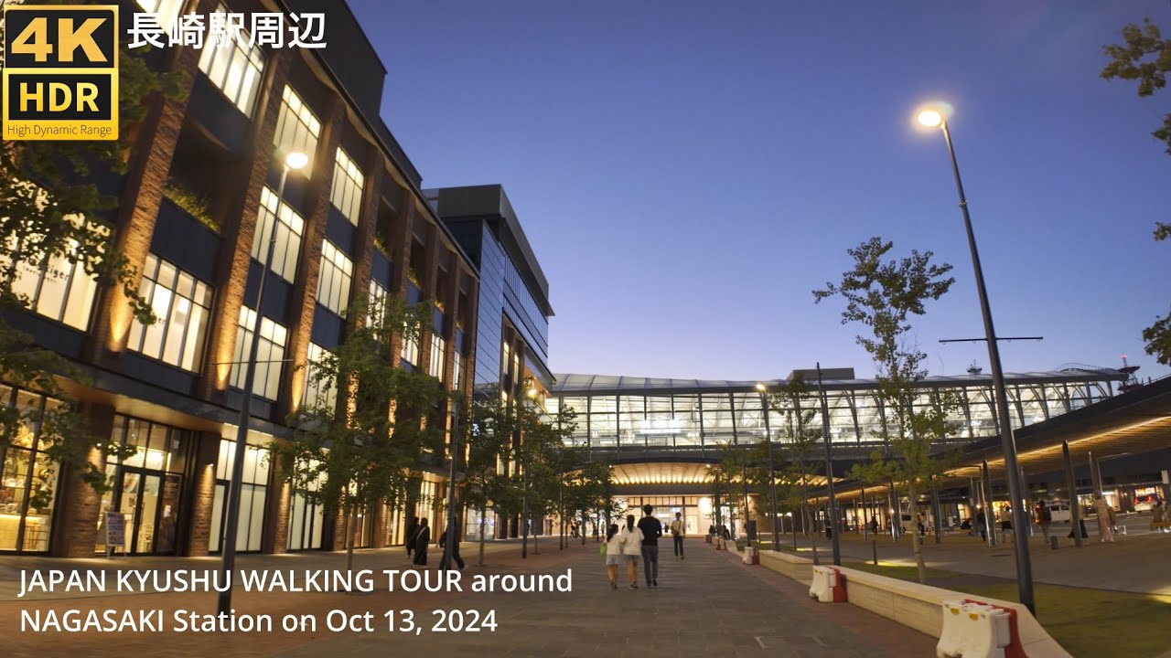 長崎駅を歩く4kHDR Japan Kyushu walking tour around NAGASAKI Station