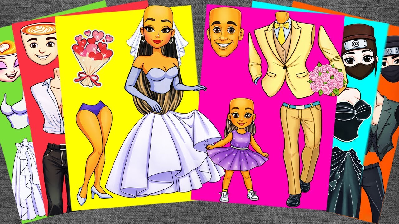 [🌟paper diy🌟] Italian Brainrot Wedding 💖 Tung Tung Tung Sahur Family | Satisfying Sticker Book, ASMR