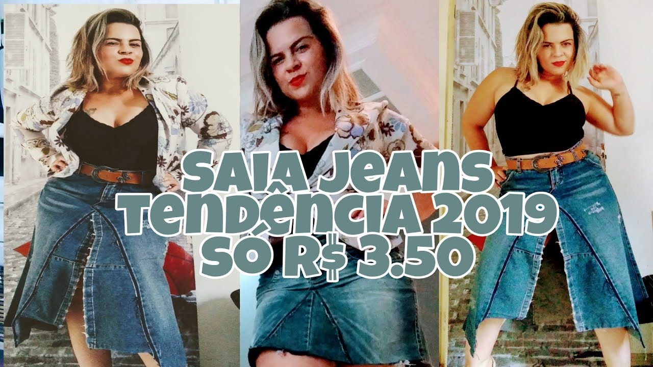 Saia jeans feita de calça 🤑