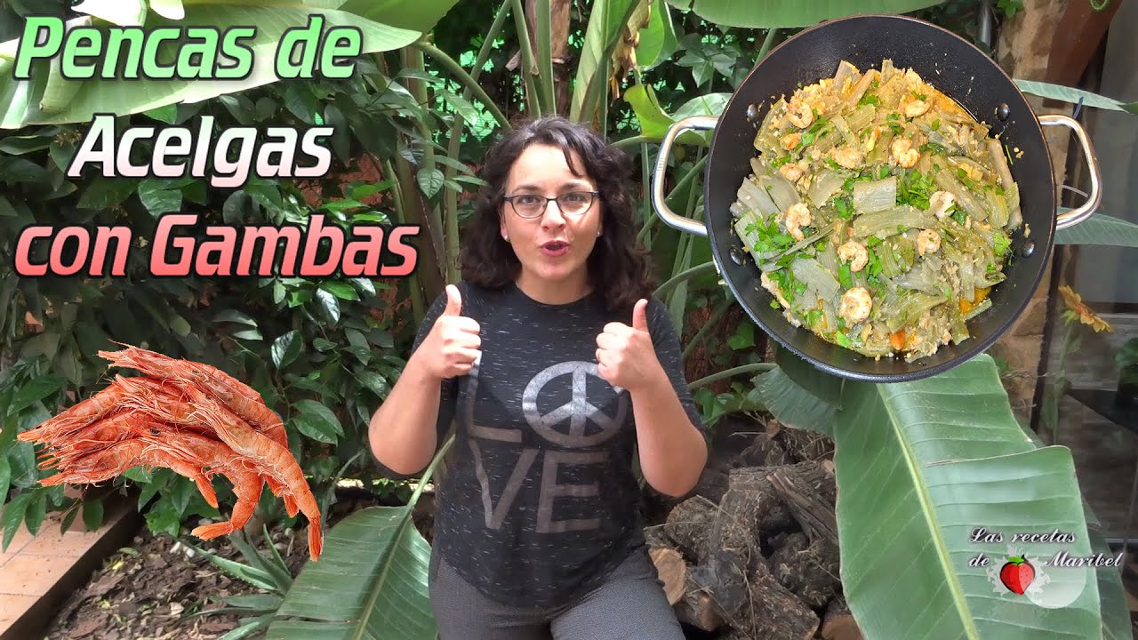 Pencas de Acelgas con Gambas