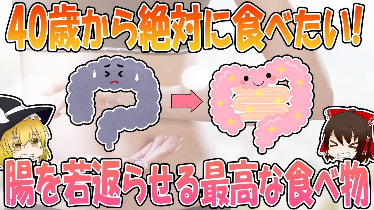 40歳から絶対に食べたい！腸の老化防止に最高な食べ物3選【ゆっくり解説】