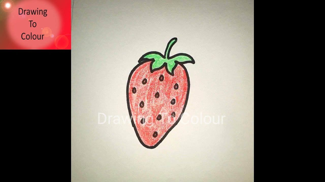 How to Draw Strawberry | Easy Fruit Drawing | Simple Strawberry Drawing @DrawingToColour #fruit