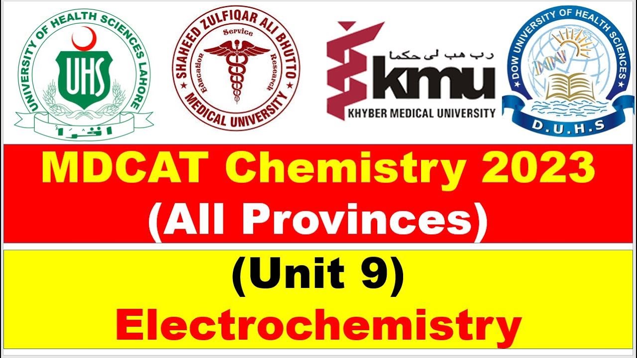 MDCAT Chemistry 2023 | Electrochemistry | All Provinces | MDCAT Past Papers | UHS | SZABMU | DOW
