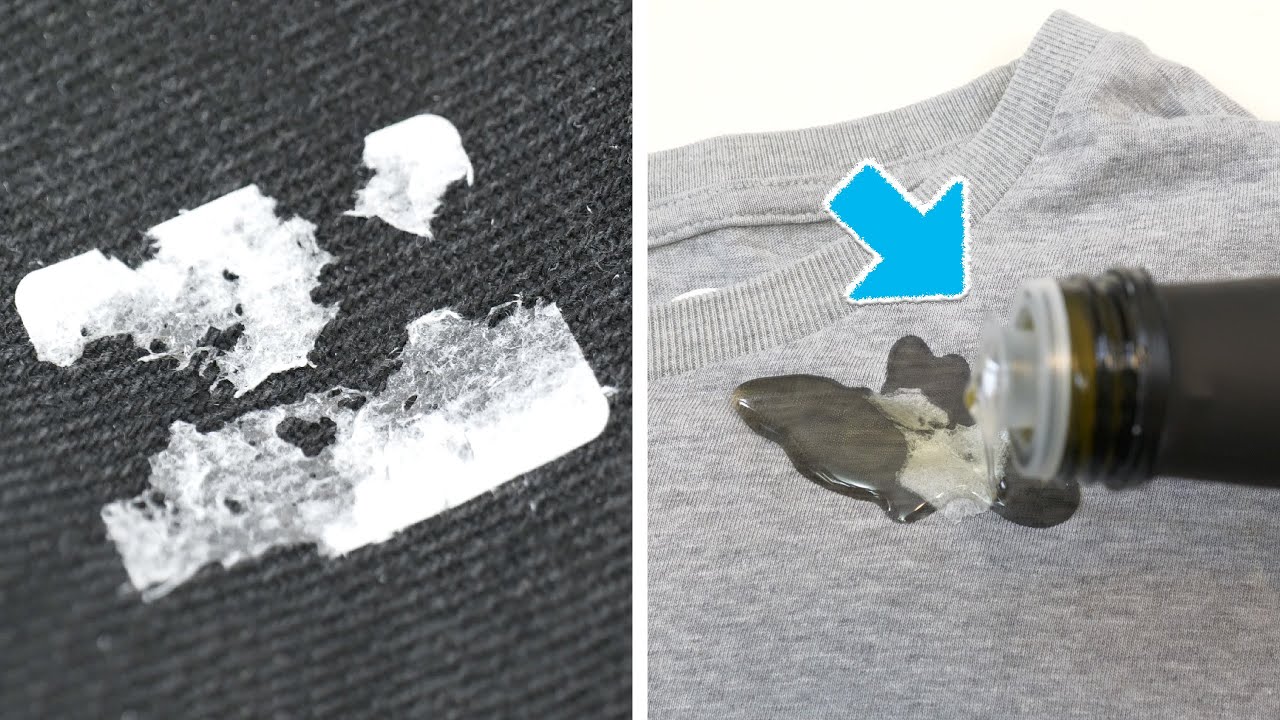 衣服上黏住殘膠，如何去除？5個方法，快速清除衣服上的殘膠和貼紙！5 Ways how to remove duct tape residue from clothing