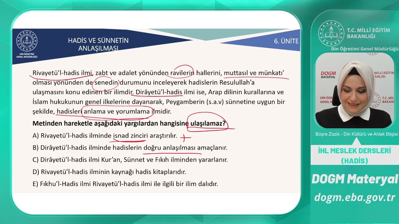 Hadis ve Sünnetin Anlaşılmasını Konu Edinen Geleneksel Hadis İlimleri
