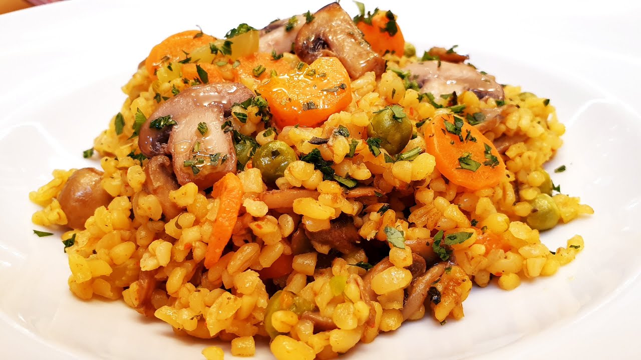 Vajon sült  pulykamell szuper finom zöldséges bulgur recept  🧅🍄🥬🧄🥕🍀 