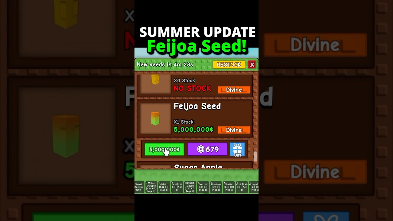 FEIJOA SEED Showcase in Grow a Garden SUMMER UPDATE #roblox #growagarden