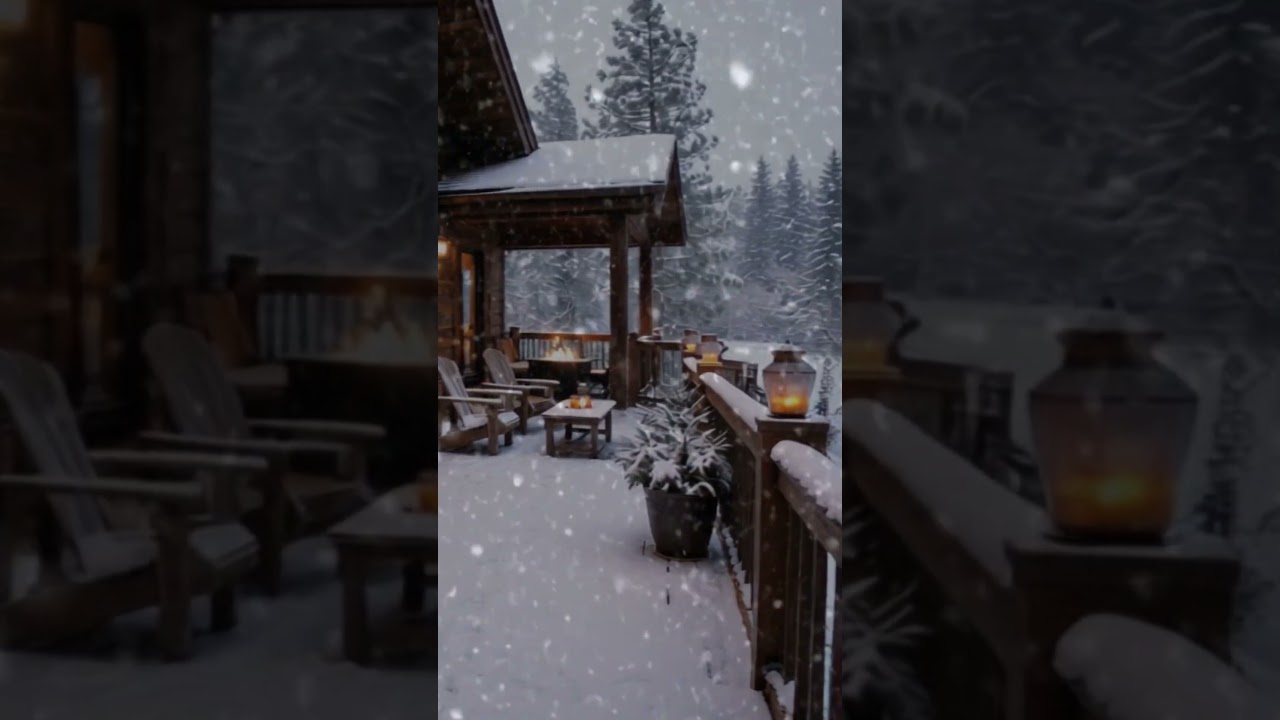 Cozy Winter Snowfall ❄️ Fireplace Sounds  | Relax & Unwind