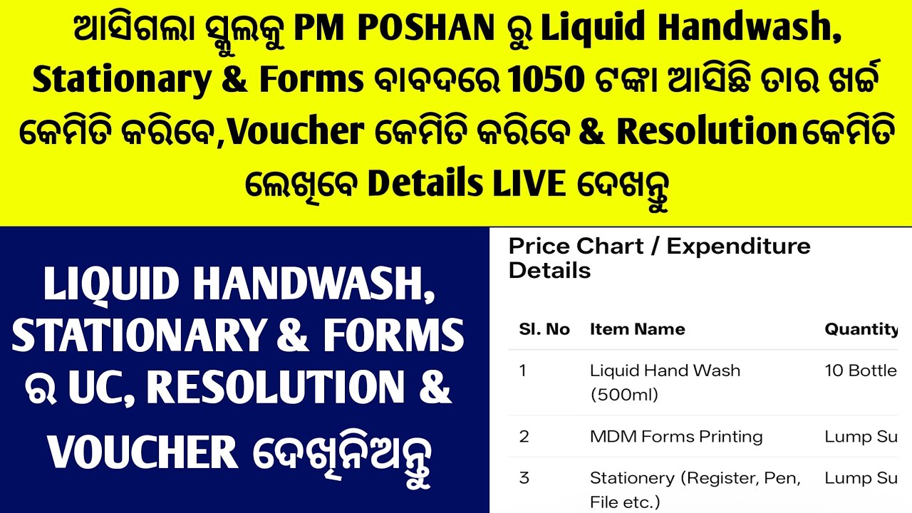 Liquid Hand Wash, Stationary &Forms Voucher/Liquid Handwash Resolution/Liquid Handwash Uc/Stationary