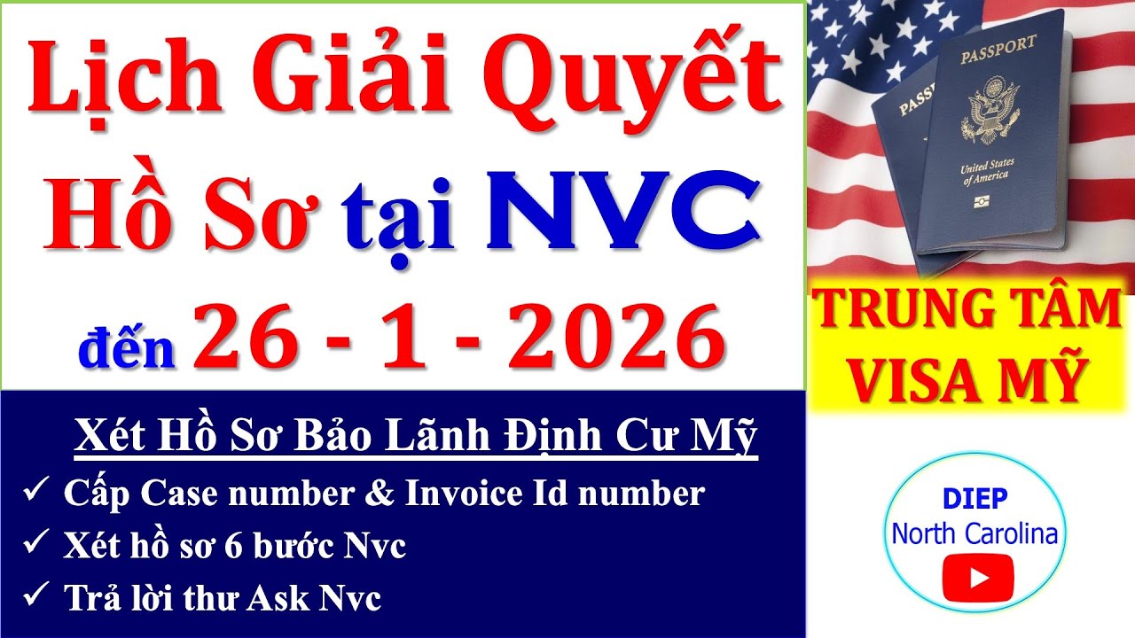 Lịch Giải Quyết HỒ SƠ ĐỊNH CƯ MỸ tại NVC || Cập nhật ngày 26/1/2026