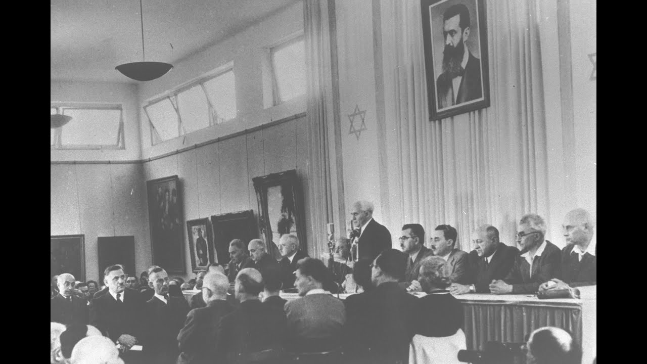 בן גוריון מקריא את מגילת העצמאות, 14.5.1948