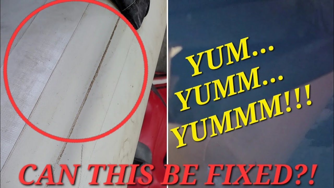 Fabric Hull Floor Repair Installation On A Zodiac Boat