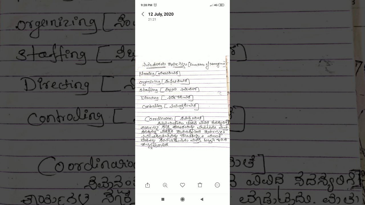 Functions of Management Kannada medium