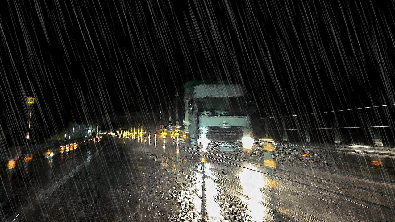 ☔️Heavy Rain Midnight Highway Drive💤 Drift into Deep Sleep😴 (Real Footage, Not AI)