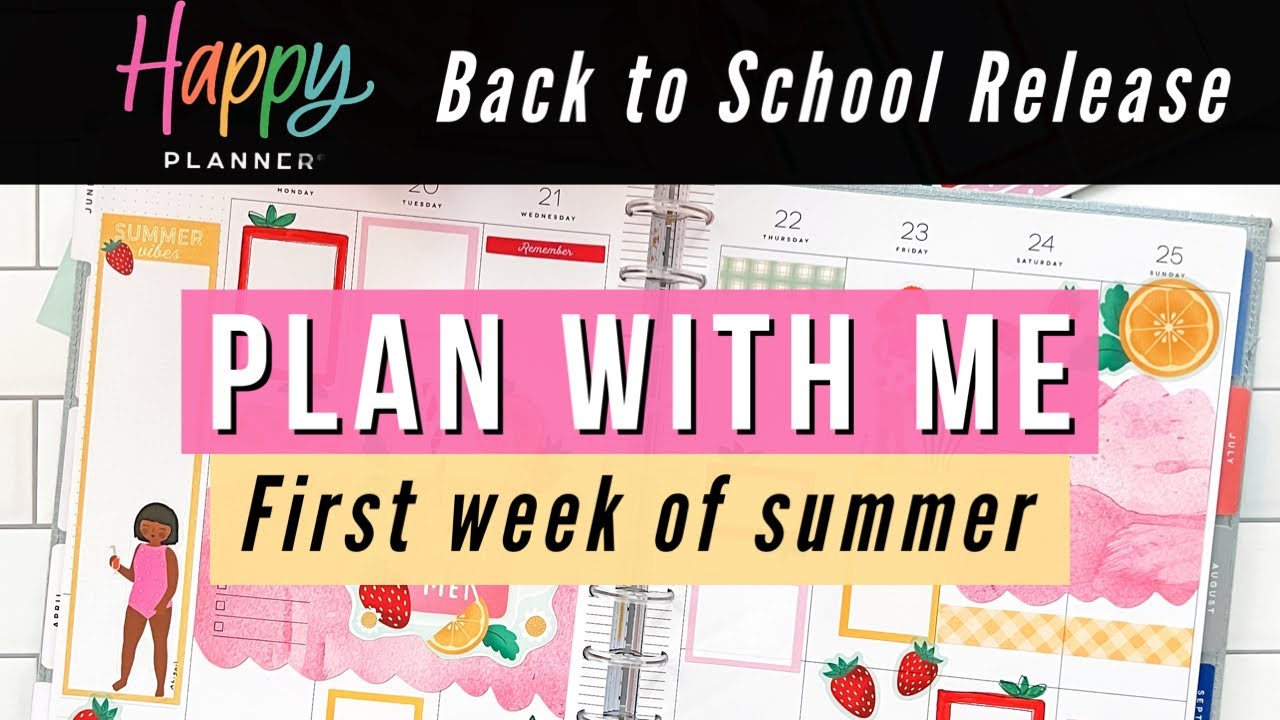 Plan With Me - First Week of Summer Spread! New Seasonal Teacher Sticker Book - Big Happy Planner ☀️