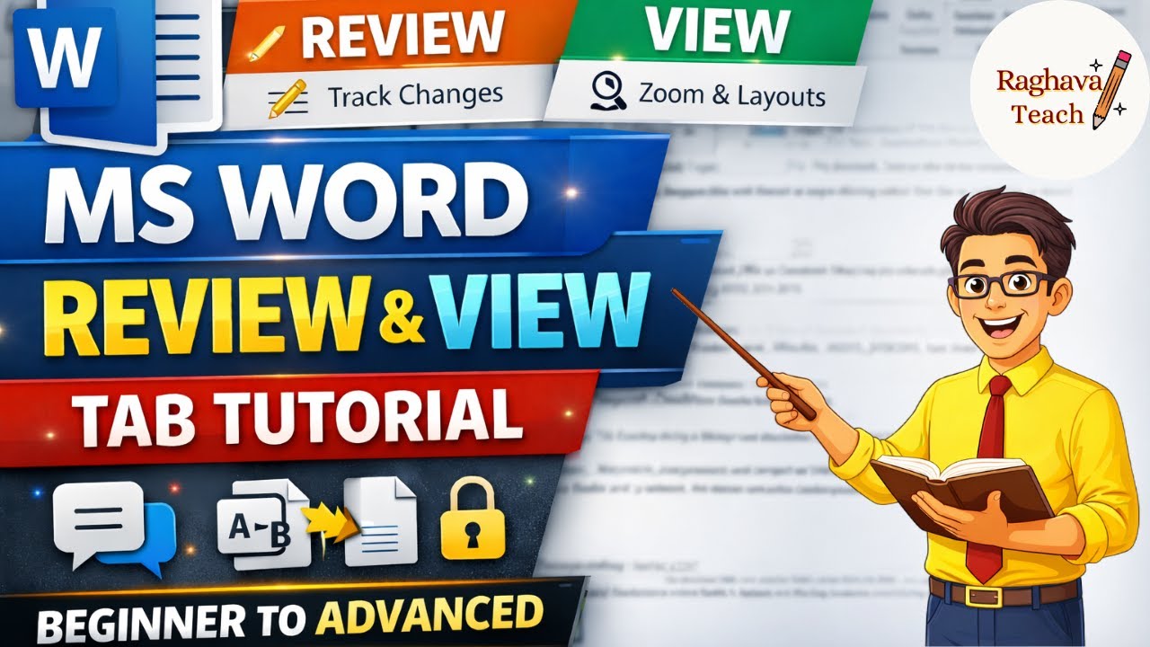 MS Word Review & View Tab Full Tutorial | Full Beginner to Advanced | MS Word Part 7 | Raghava Teach