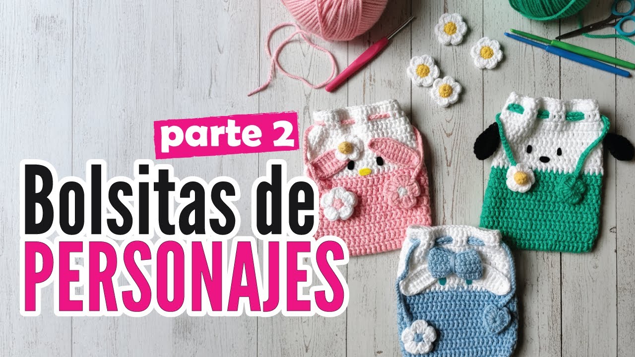 ¡Crea estas tiernas bolsitas kawaii en crochet sin complicarte! Son súper fáciles y quedan preciosas