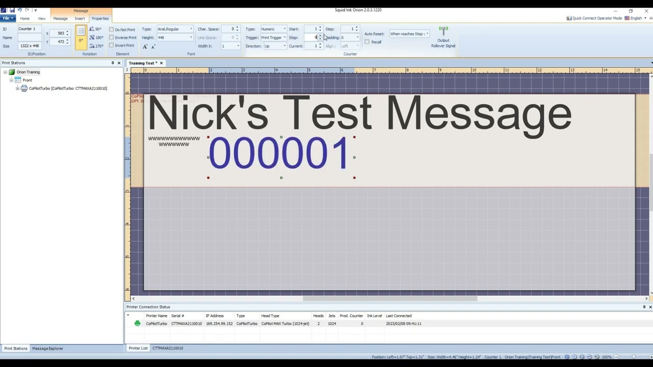 Orion Coding and Marking Software - Message Elements