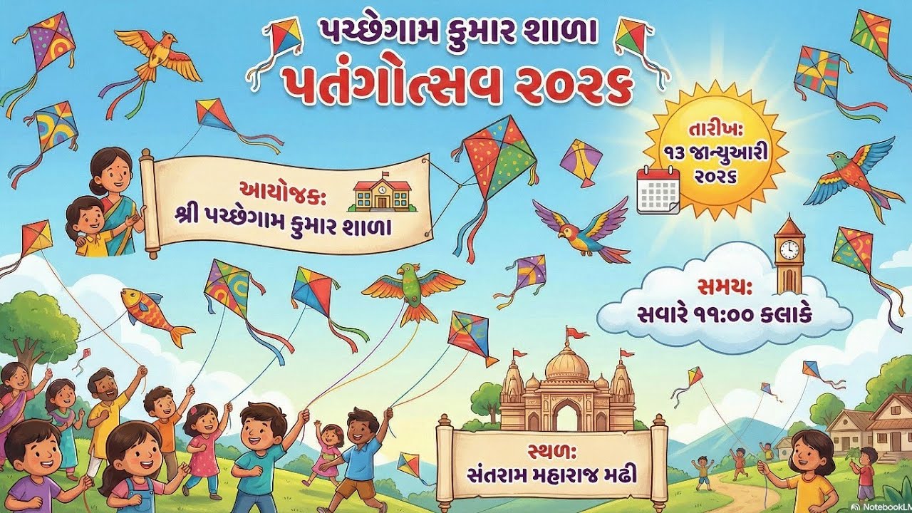 શ્રી પચ્છેગામ કુમાર શાળા || પતંગોત્સવ || kite festival 🪁|| મકરસંક્રાંતિ || ઉતરાયણ ||