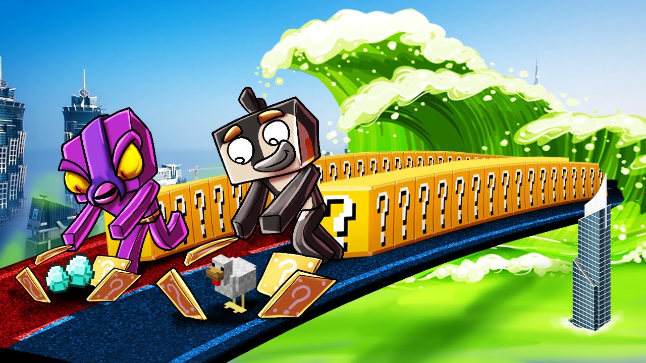 Minecraft | ZOMBIE TSUNAMI LUCKY BLOCK RACE CHALLENGE! (Zombie Apocalypse)