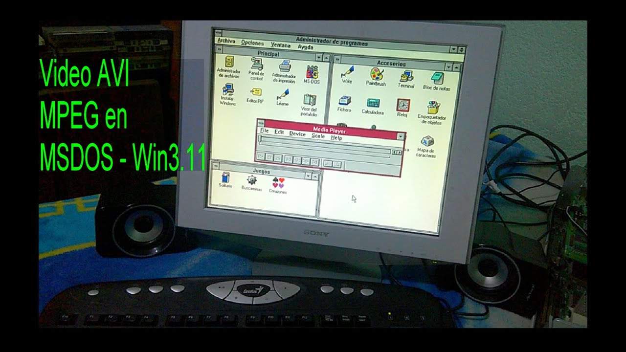Reproduciendo video AVI & MPEG en Windows 3.11 y MSDOS 6.20