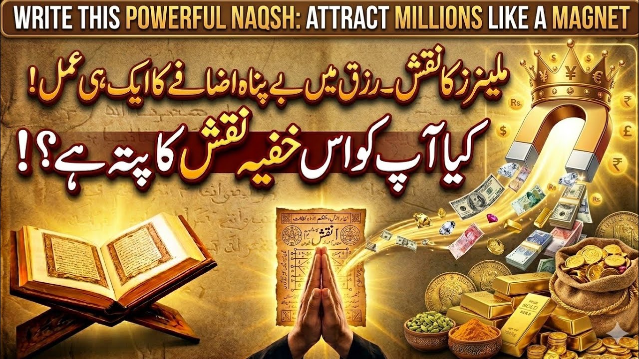 Write This Powerful Naqsh & Attract Money Like a Magnet رزق میں بے پناہ اضافے کا خاص عمل | 
