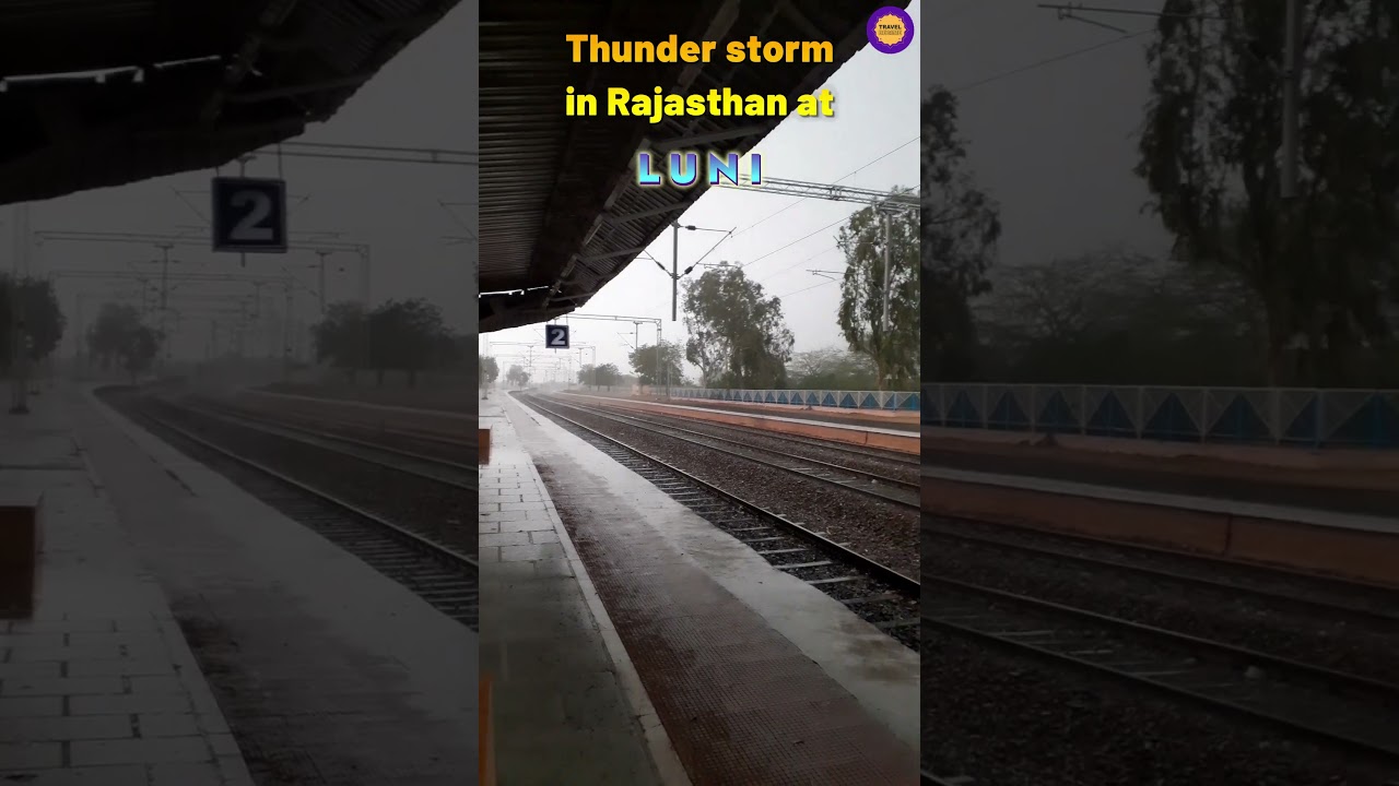 Sudden thunder storm in Rajasthan at Luni Junction, near Jodhpur
