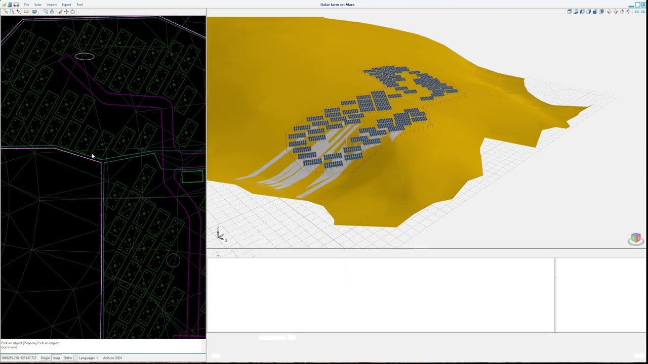 BIM solar farm model, with BOQ and shading simulation