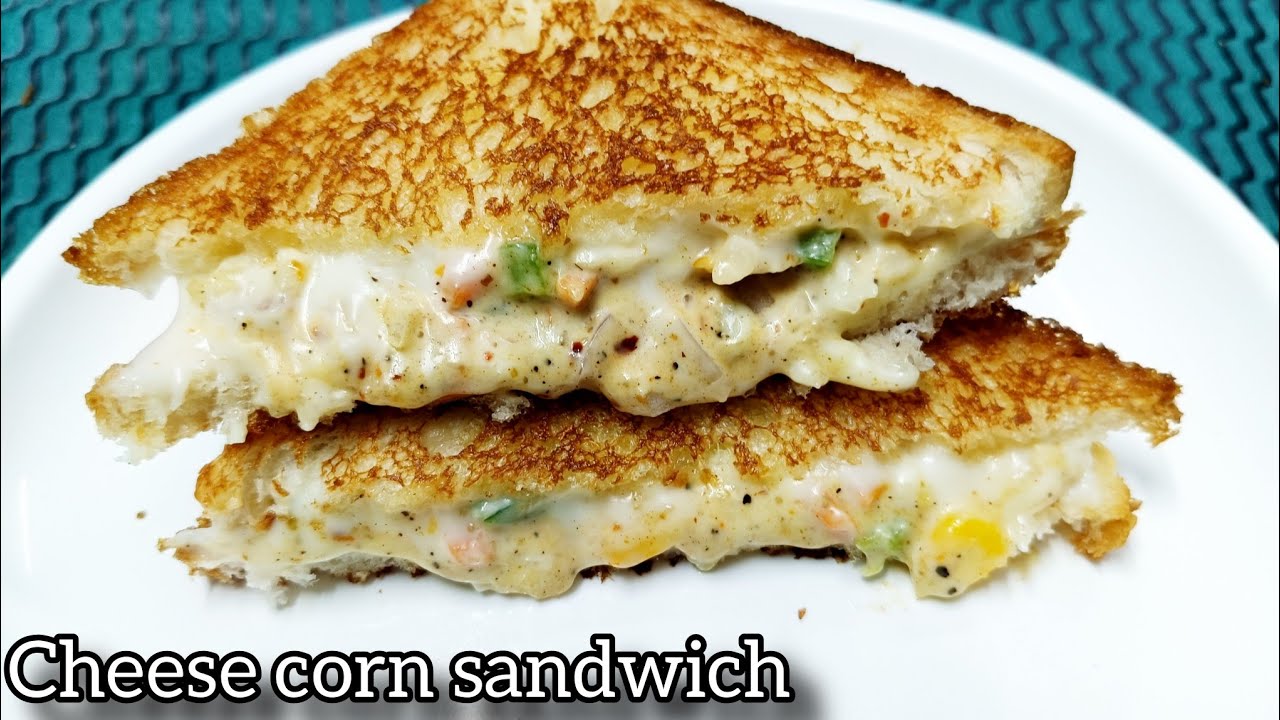 cheese corn sandwich/तवे पर बनाए चीज सैंडविच बिल्कुल कैफे जैसा / veg sandwich recipe
