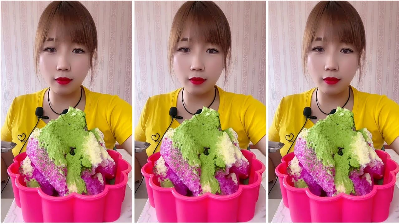 ASMR ICE EATING | MATCHA & MILK POWDER | RELAX VIDEO