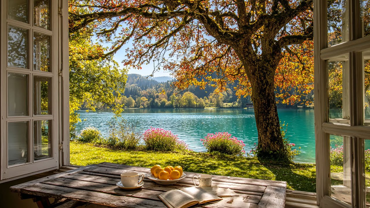 Breathe the Calm of Autumn 🍂 Lakeside Ambience, Gentle Nature Sounds & Cozy Morning Energy