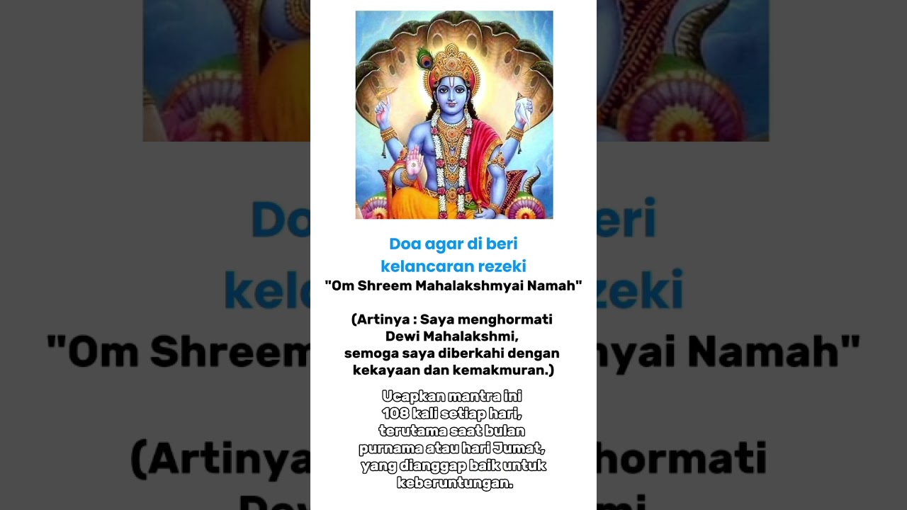 doa agar di beri kelancaran rezeki dalam agama hindu #doaagarrezekimengejarkita