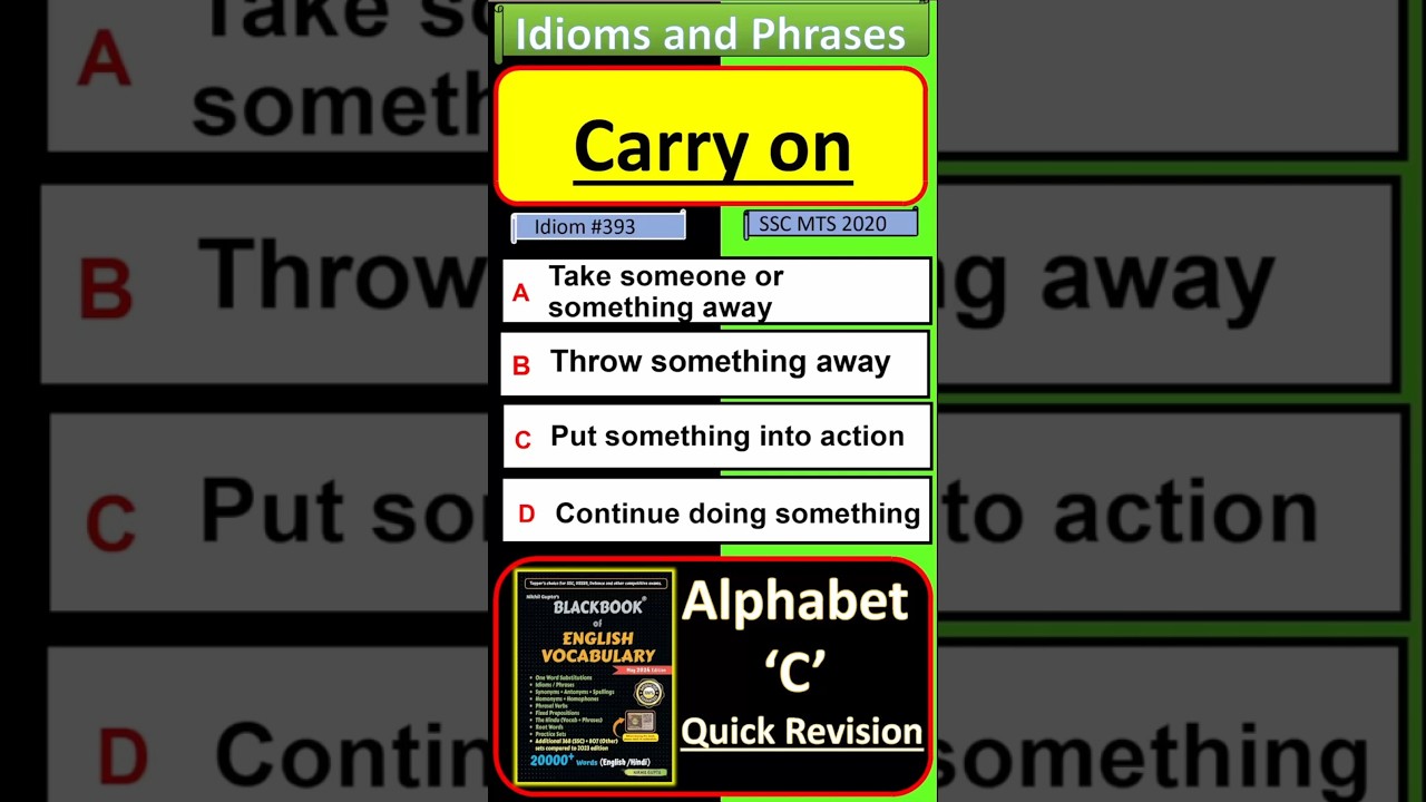 Carry on | Idioms and phrases  | Black book of English vocabulary | #blackbook #idioms