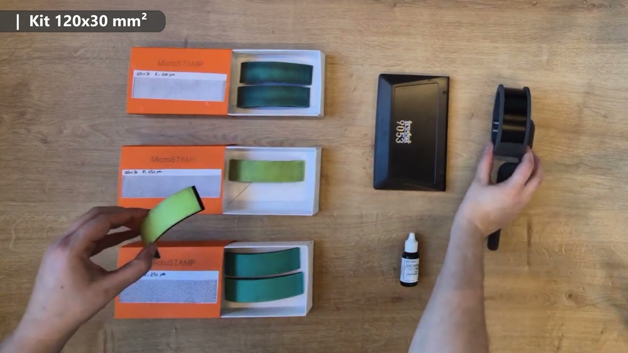 MicroStamp Unboxing kit of 120x30 mm2 stamps