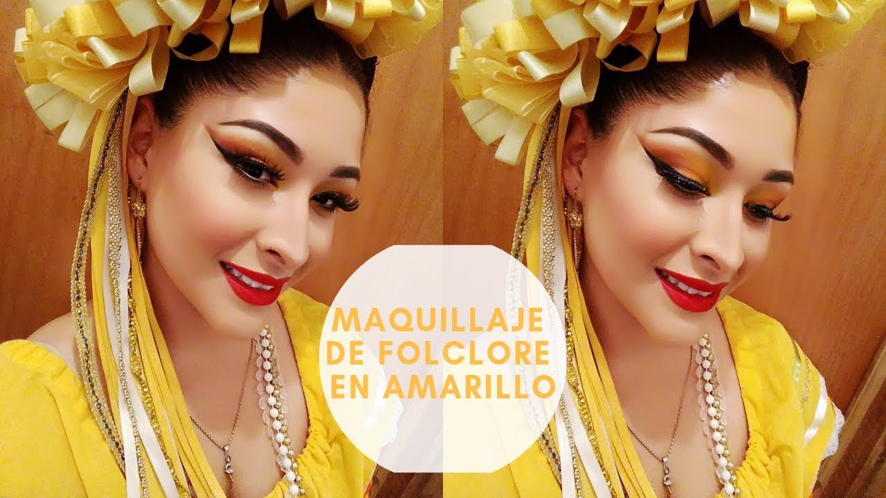 MAQUILLAJE PARA DANZA FOLCLÓRICA EN AMARILLO/ ANDREA MARTÍNEZ