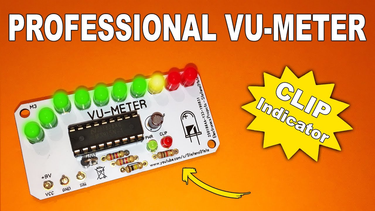 Vu-Meter with CLIP Indicator LM3915 PCB Tutorial