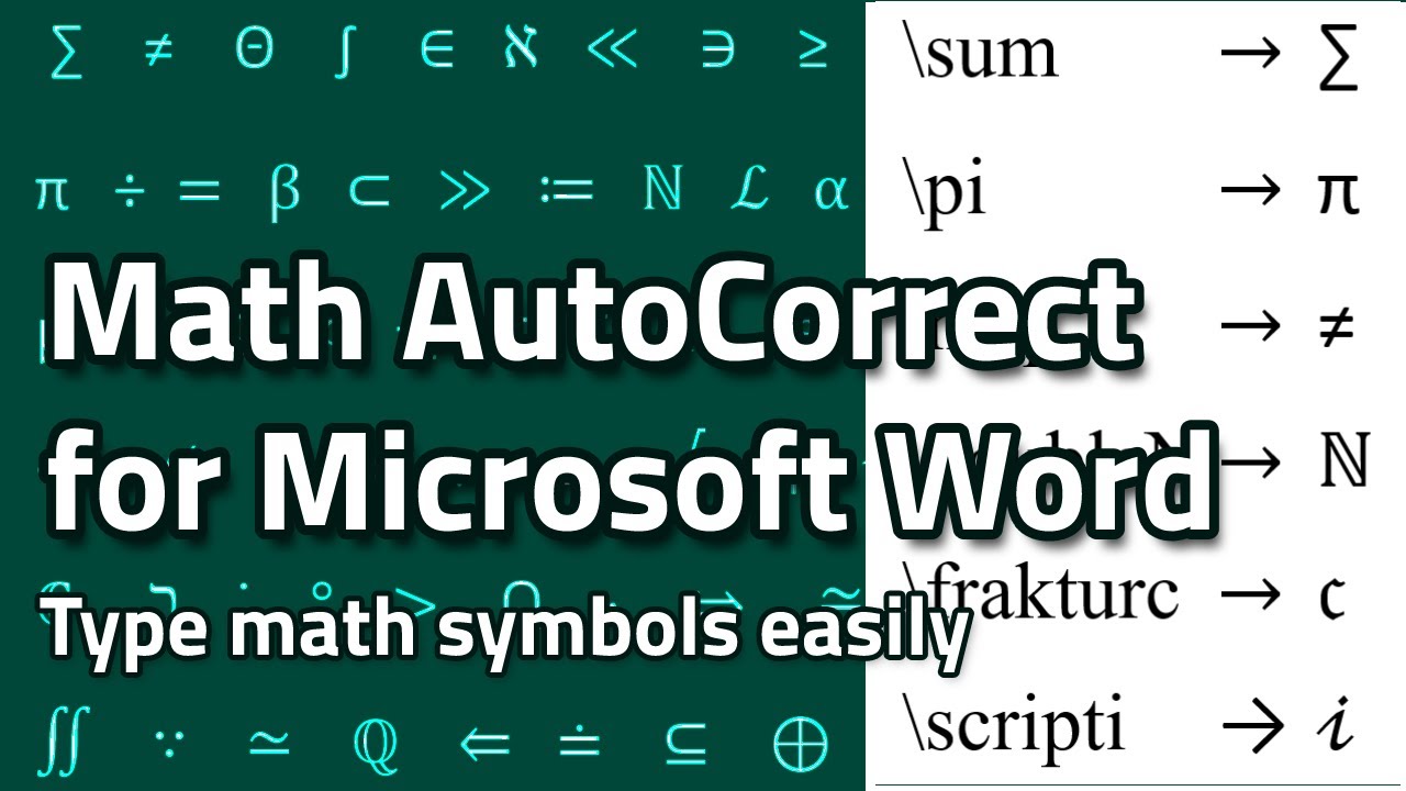 Удобный ввод сочетаний клавиш для математических символов в Microsoft Word