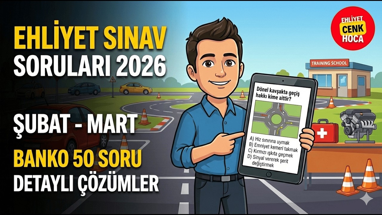 Ehliyet Sınav Soruları  2026 Şubat - Mart Çıkmış Sorular
