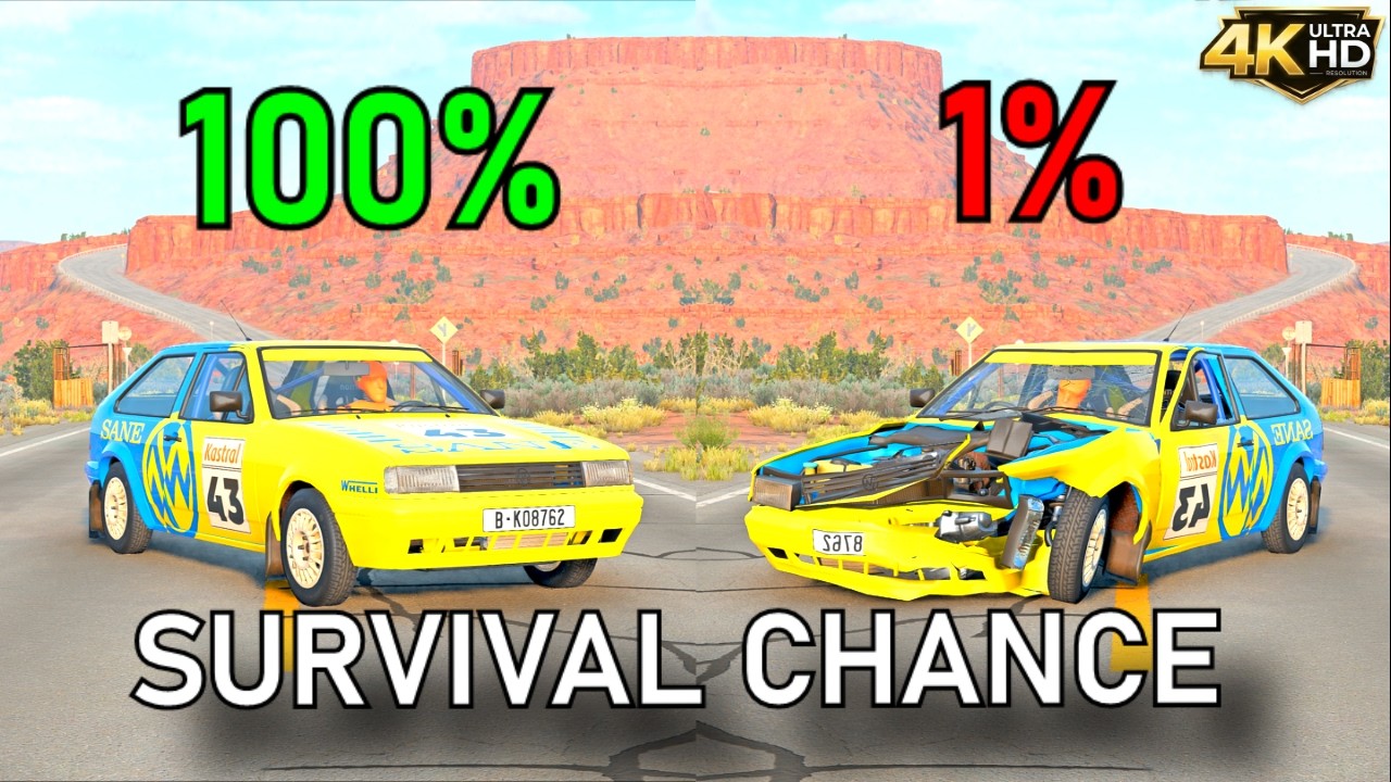 BeamNG.drive Survival Chance (Dummies) &mdash; Brutal High-Speed Crashes #4K №29