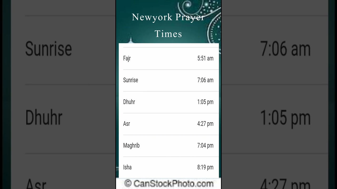 Newyork Prayer Timing #Shorts #youtubeshorts #namaztimingnewyork