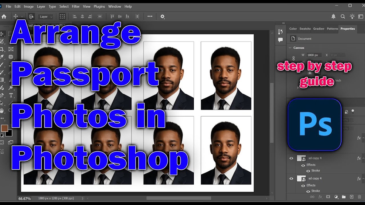 How to Arrange & Print Passport Size Photos Easily for Printing in Photoshop (2025) Tutorial: