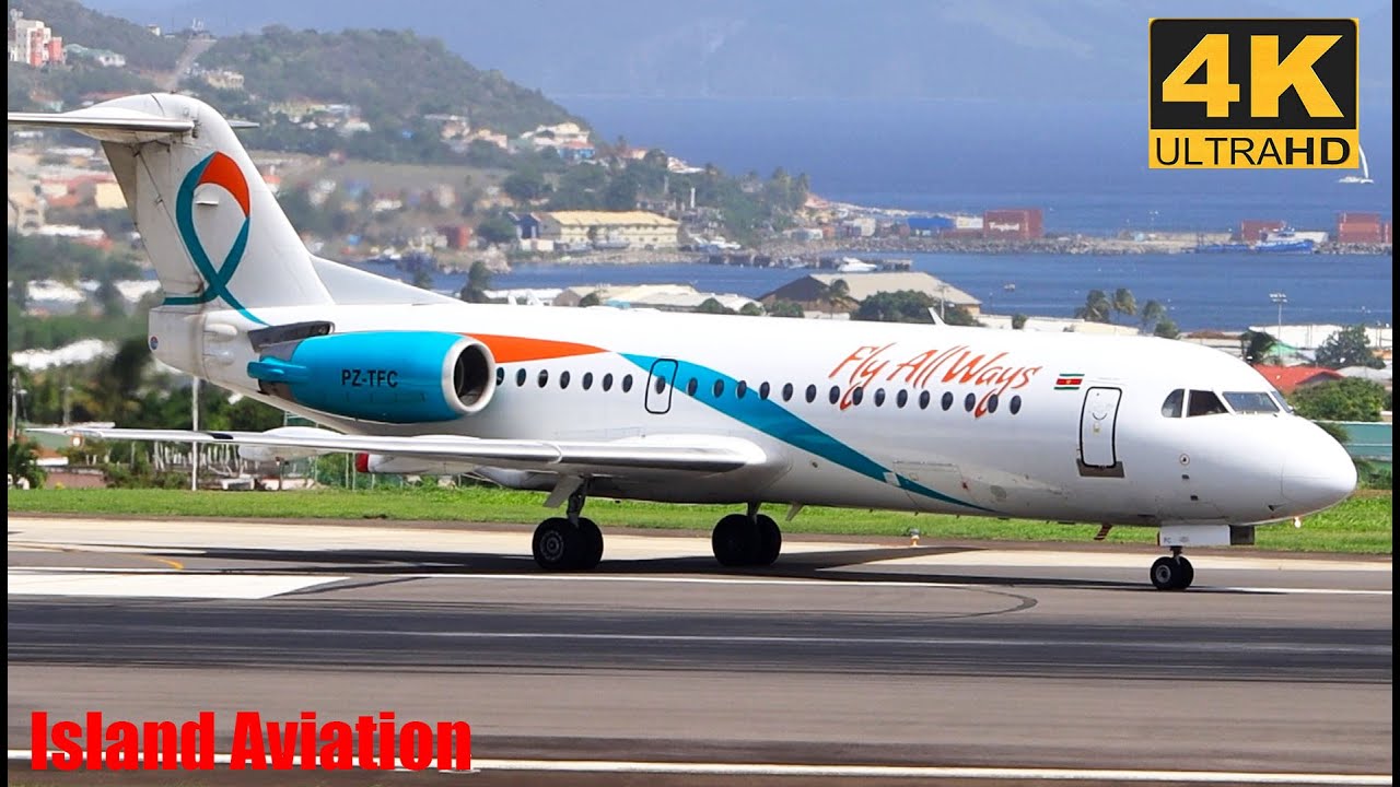 Fly All Ways / Fokker 70 / PZ-TFC / Departing St. Kitts For Cuba / A Rare VISITOR !!!