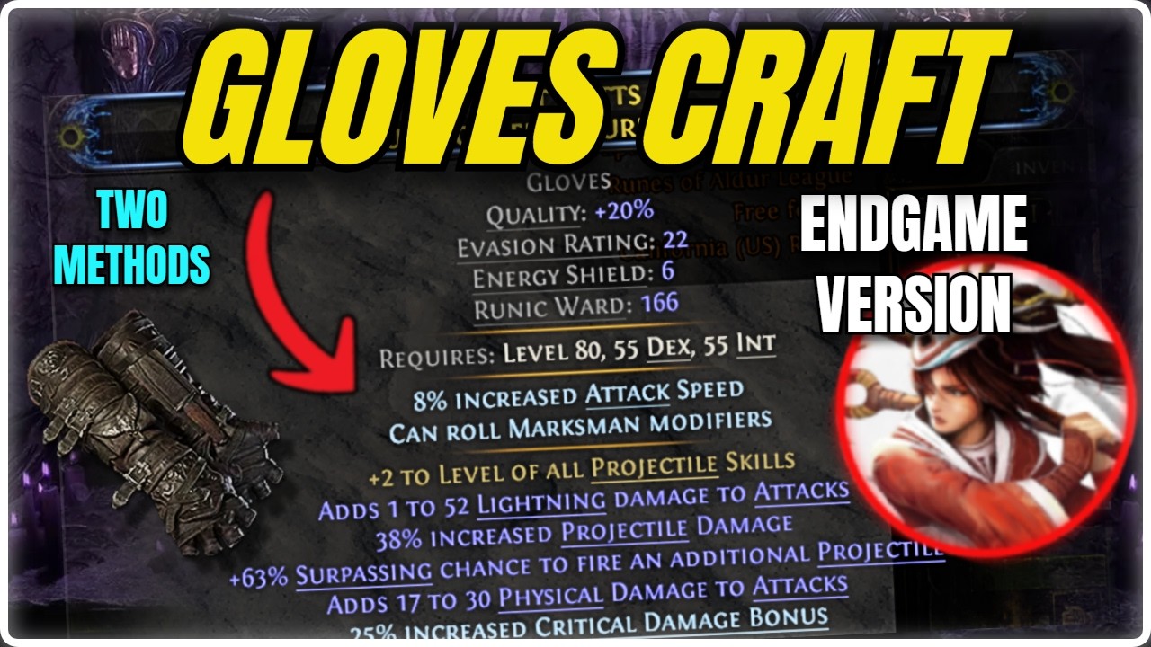How To Craft The Best Gloves in The Game, +2 Projectiles (Ice Shot/Twisters) - PoE2 0.5